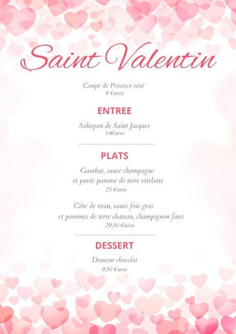 Red Pink Elegant Hearts Valentine's Day Menu (2)